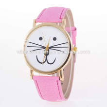 2015 The Most New Cat leather Watch Hot Sale Fashion Cat Face Watches